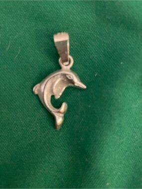 Italian handmade Sterling Dolphin Pendant Necklace Charm - Silver